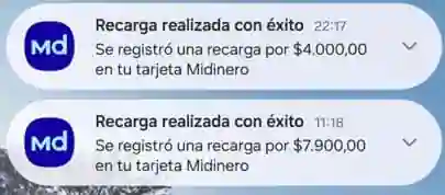 Notificaciones Midinero